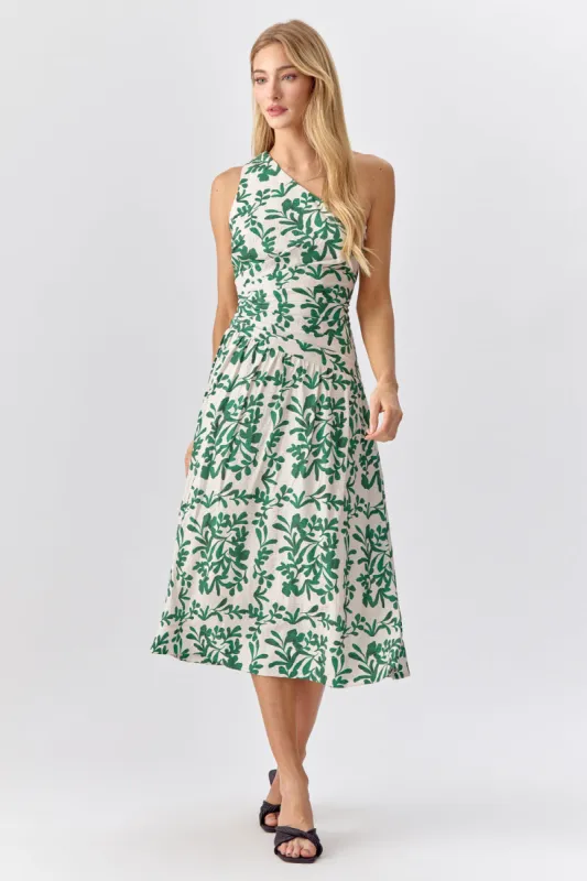 Rosana One Shoulder Textured Midi Dress sold by Adelyn Rae