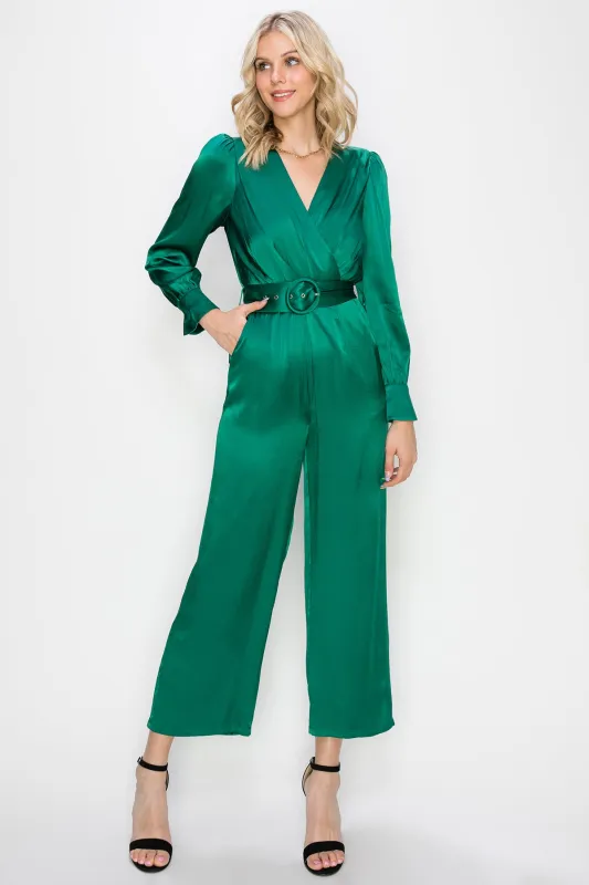 Verana Wide Cuff Belted Jumpsuit sold by Adelyn Rae
