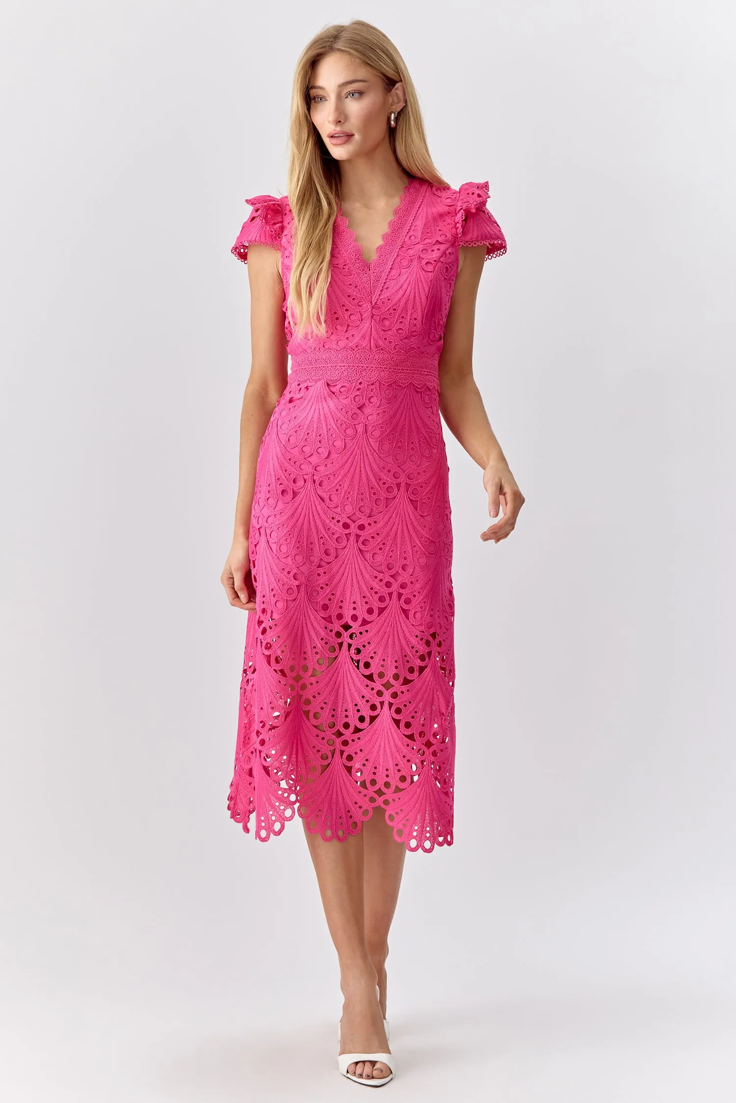 Mia 3D Embroidered Midi Dress sold by Adelyn Rae