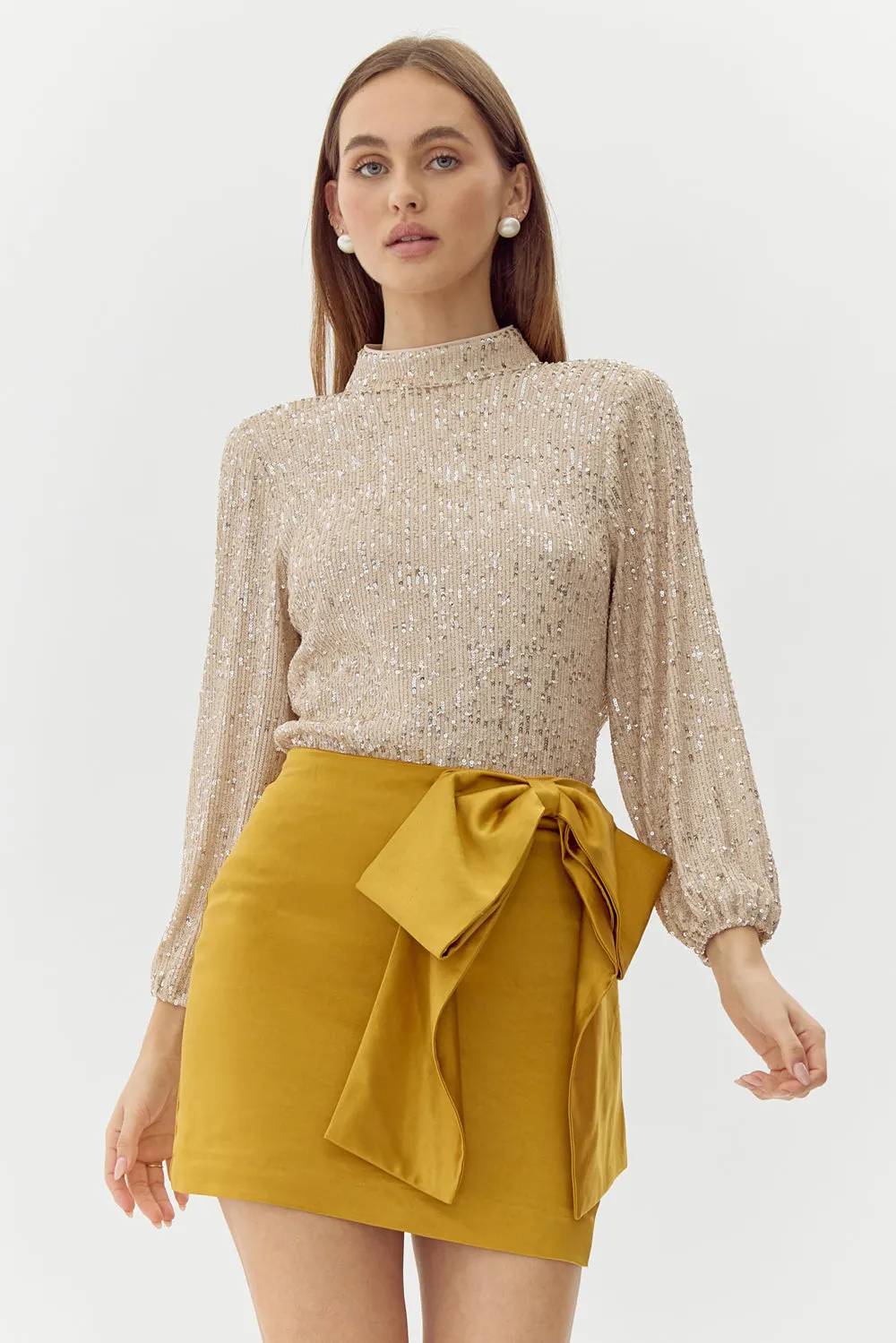 Cara High Neck Sequin Blouse sold by Adelyn Rae product image thumbnail 4