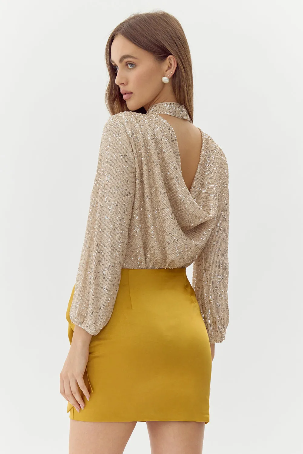 Cara High Neck Sequin Blouse sold by Adelyn Rae product image thumbnail 2