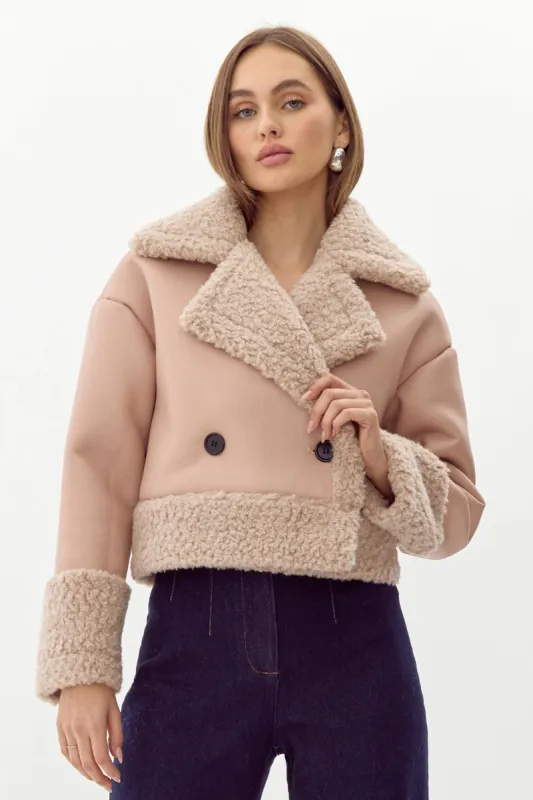 Devin Faux Shearling Leather Jacket sold by Adelyn Rae