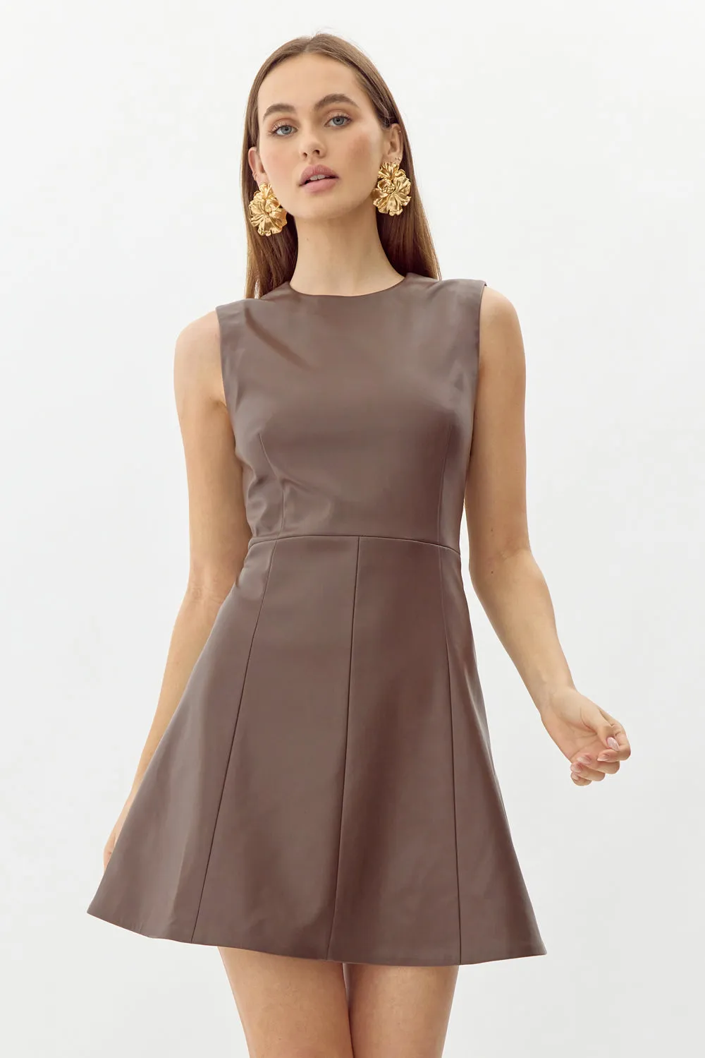 Tiffany Vegan Leather Fit and Flare Dress - FINAL SALE sold by Adelyn Rae