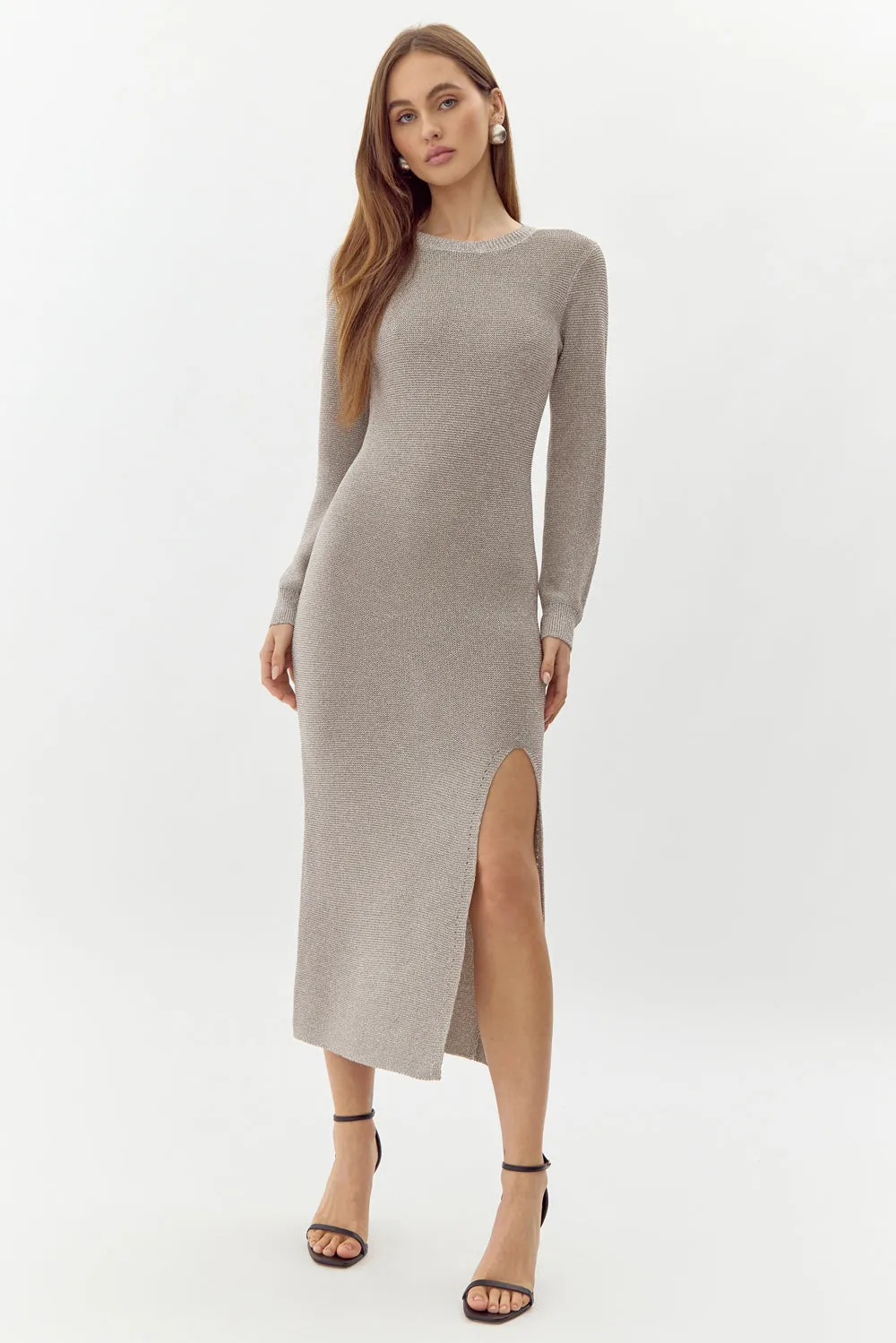 Estelle Metallic Knit Midi Dress sold by Adelyn Rae product image thumbnail 3