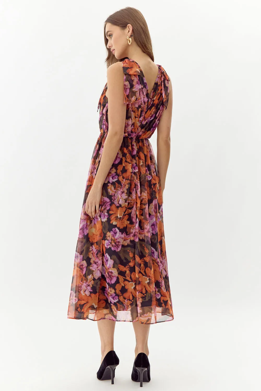 Vianka Tie Shoulder Chiffon Midi Dress sold by Adelyn Rae product image thumbnail 2