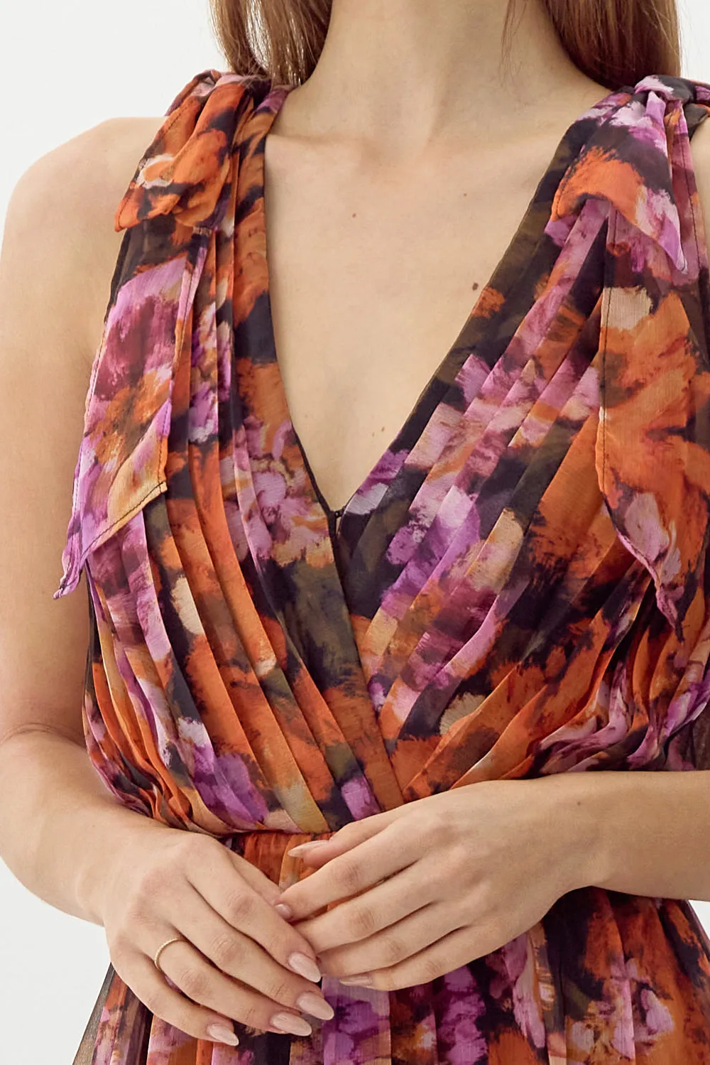 Vianka Tie Shoulder Chiffon Midi Dress sold by Adelyn Rae product image thumbnail 3