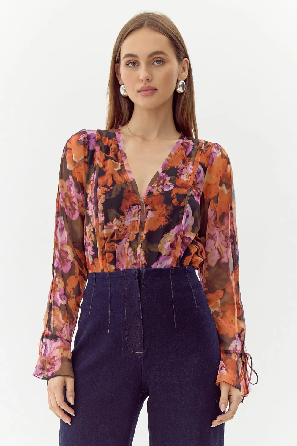 Aliana Chiffon Bodysuit sold by Adelyn Rae