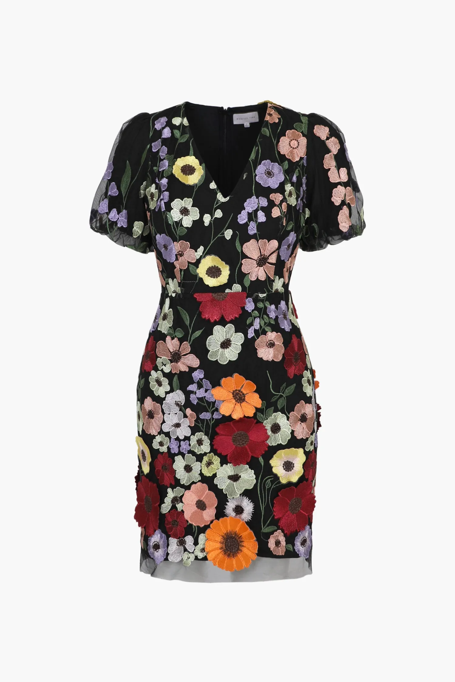 Nicole 3D Floral Puff Sleeve Mini Dress sold by Adelyn Rae product image thumbnail 5