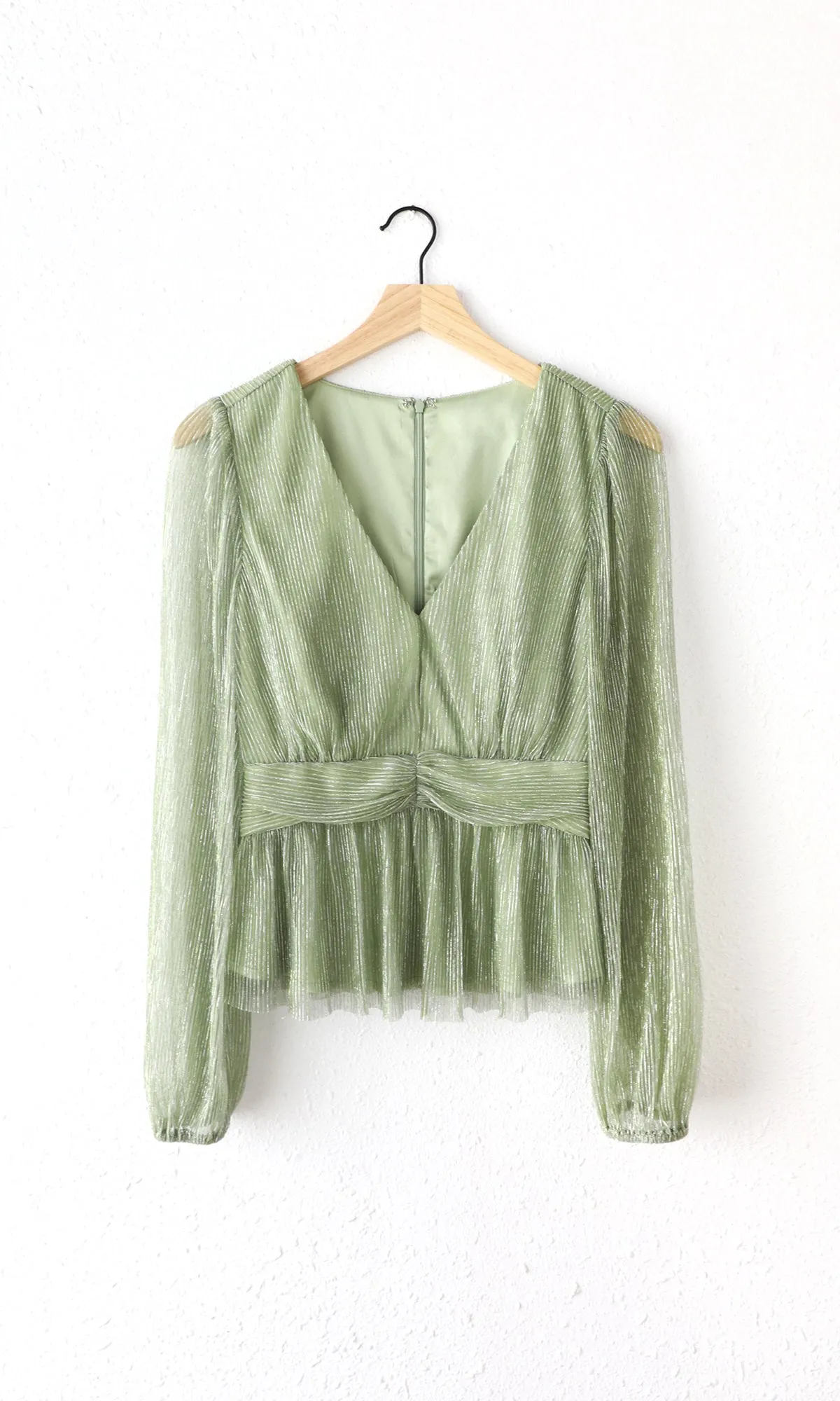 Carmen Metallic Plisse Blouse sold by Adelyn Rae