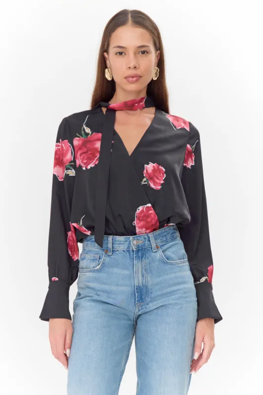 Mary Tie Neck Bodysuit sold by Adelyn Rae