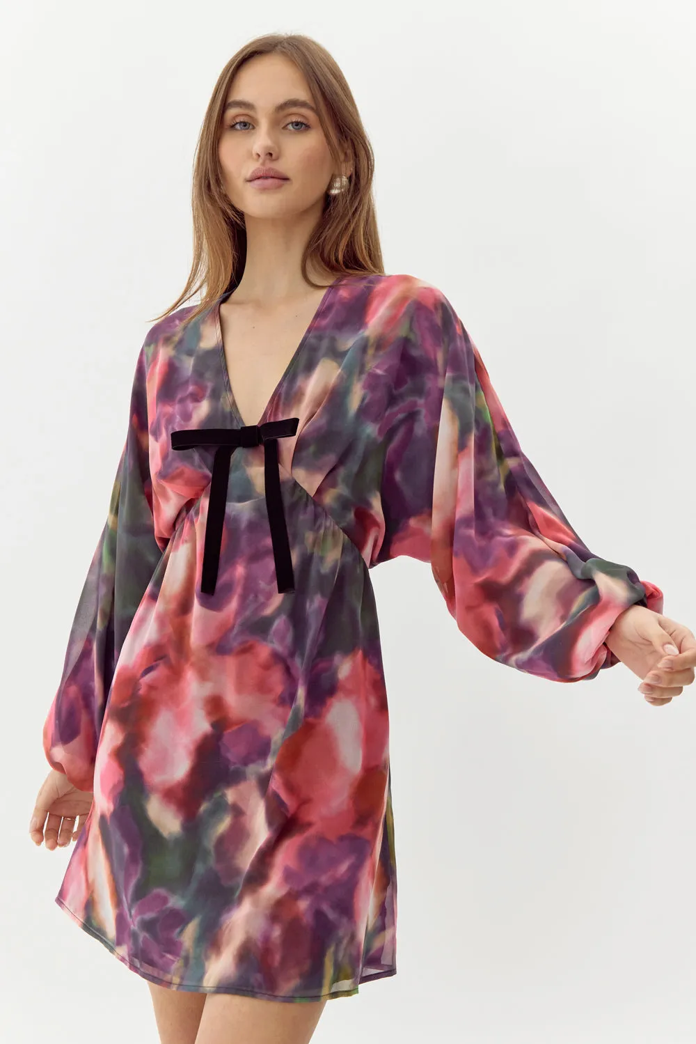 Trina Balloon Sleeve Mini Dress sold by Adelyn Rae