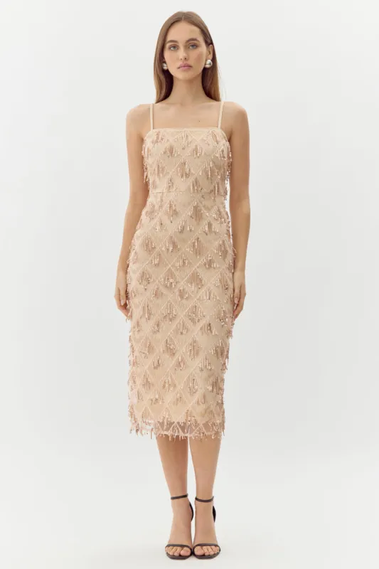 Leslie Fringe Sequins Midi Dress sold by Adelyn Rae