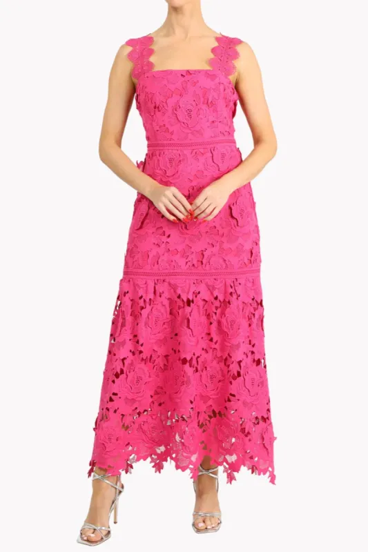 Karia Drop Waist 3D Lace Midi Dress - FINAL SALE sold by Adelyn Rae