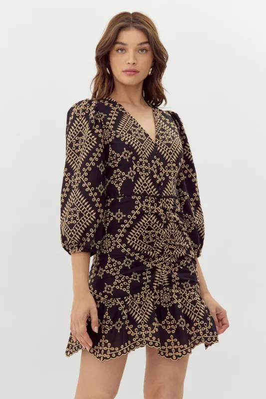 Poppy Embroidered Mini Dress sold by Adelyn Rae