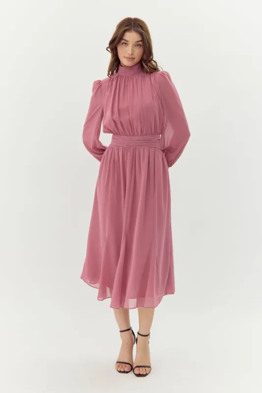 Trisha Mock Neck Midi Dress sold by Adelyn Rae