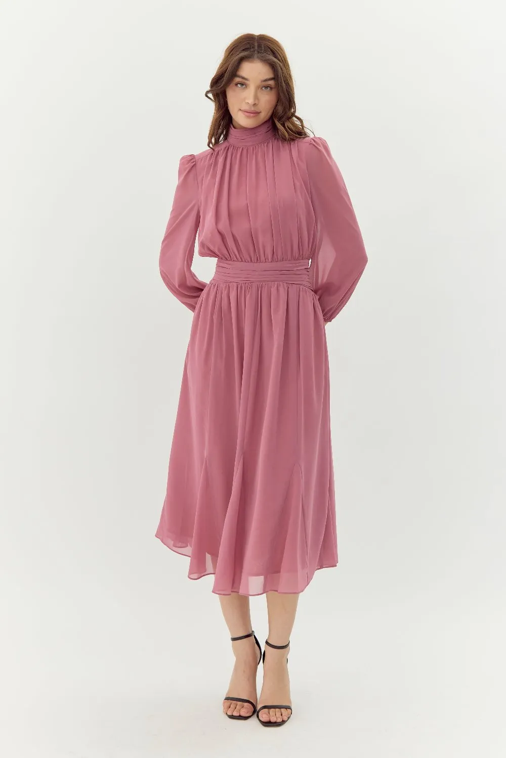 Trisha Mock Neck Midi Dress sold by Adelyn Rae