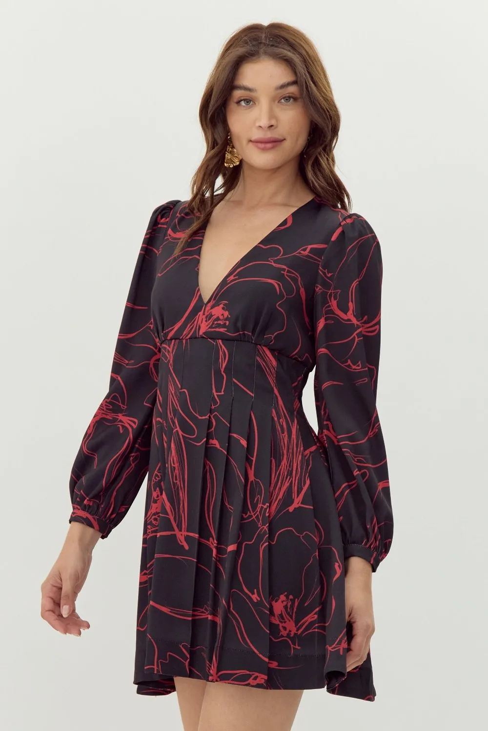 Neriah Pintucked Printed Mini Dress sold by Adelyn Rae product image thumbnail 2