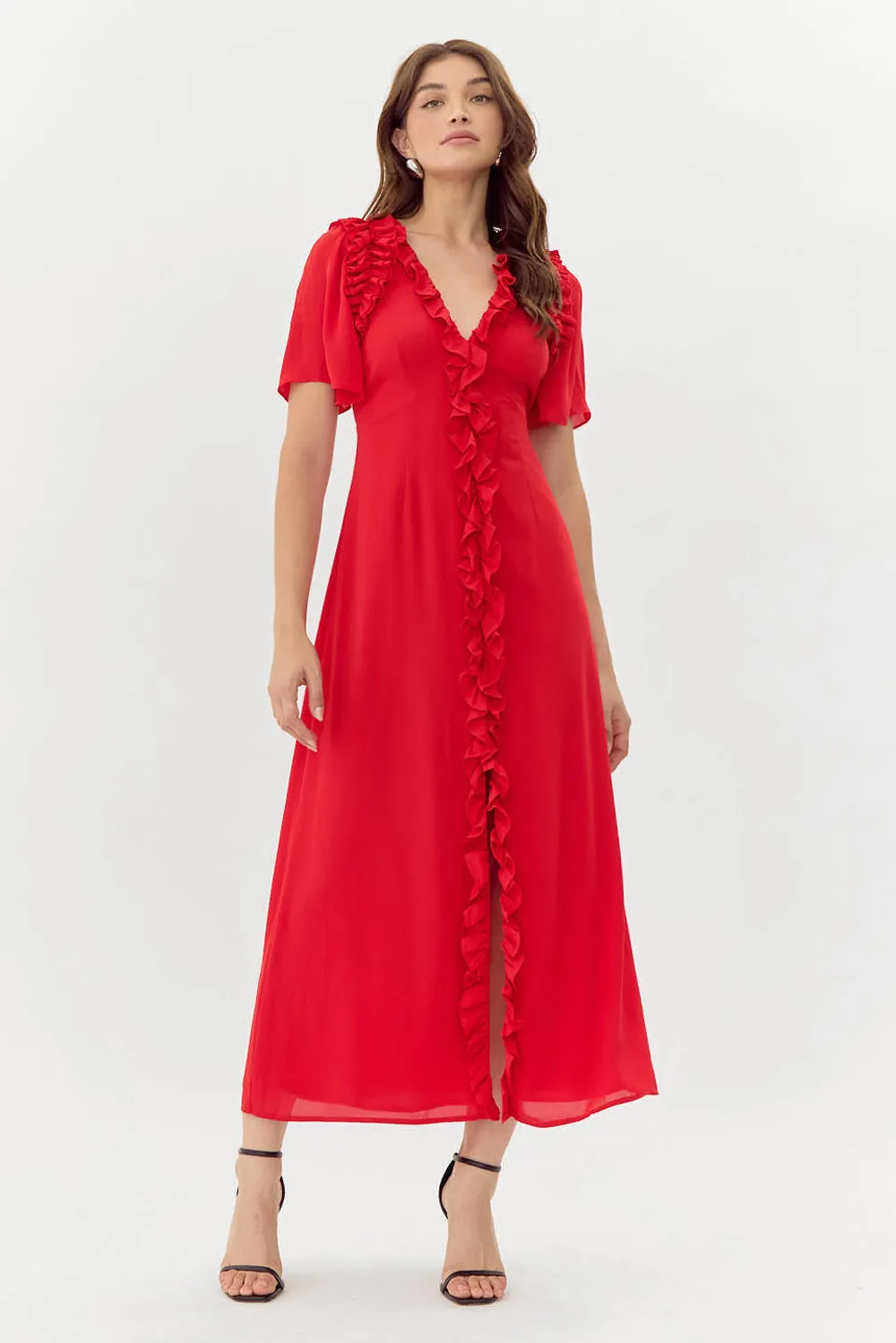 Georgina Ruffled Maxi Dress sold by Adelyn Rae