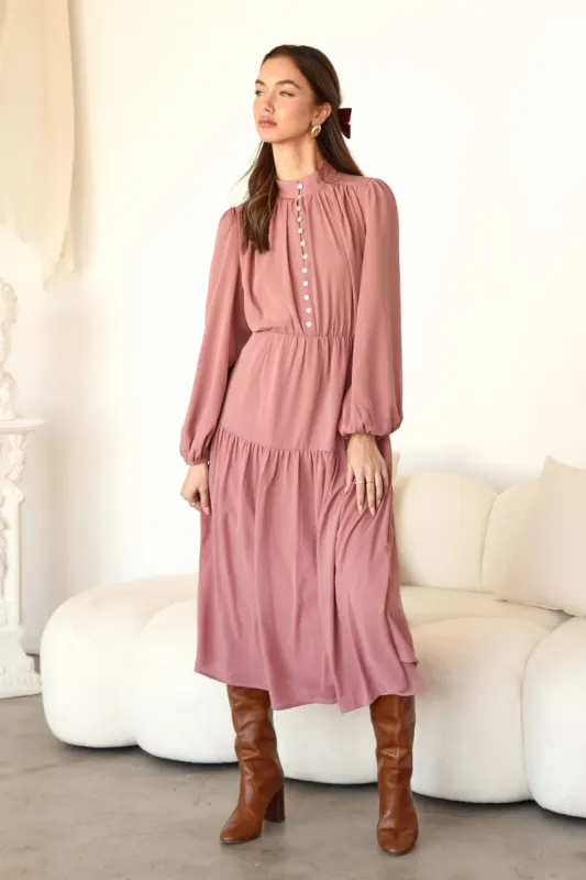 Liza High Neck Midi Dress sold by Adelyn Rae