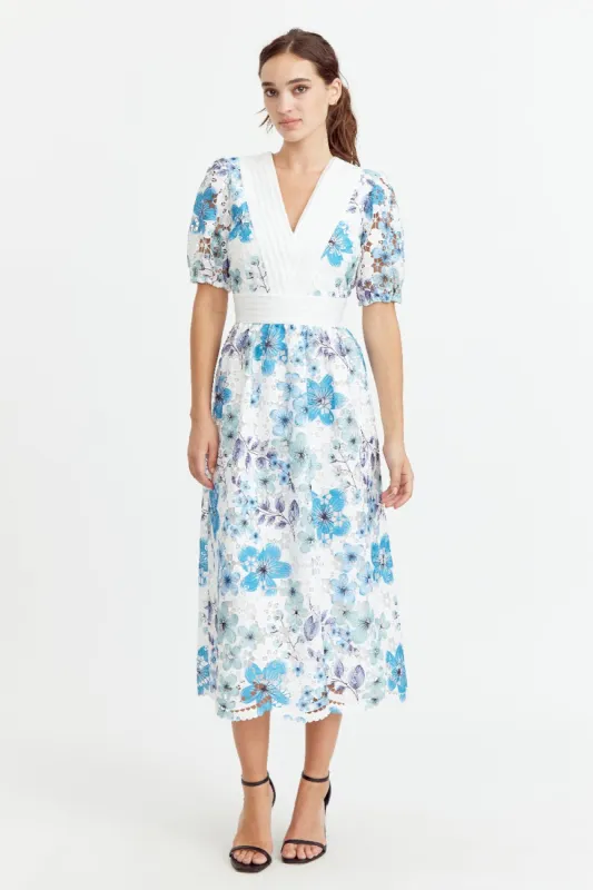 Adrian Floral Lace Midi Dress sold by Adelyn Rae