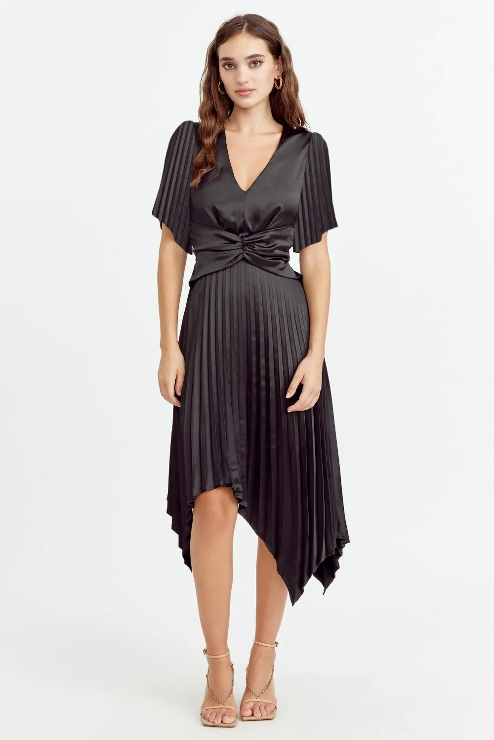 Rana Pleated Satin Dress sold by Adelyn Rae