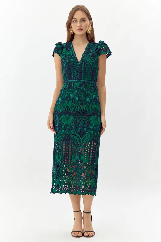 Rhea Lace Midi Dress sold by Adelyn Rae