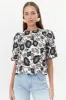 Darby 3D Embroidered Scalloped Hem Blouse sold by Adelyn Rae