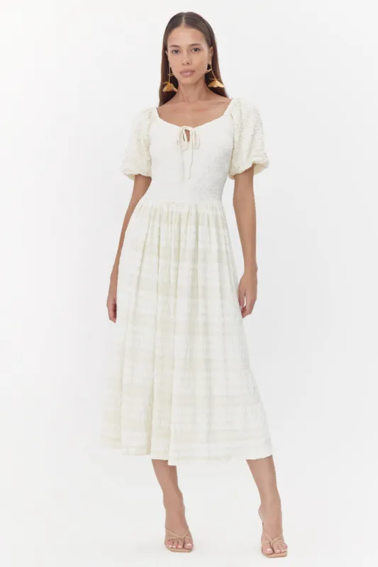 Laila Popcorn Knit Drop Waist Midi Dress sold by Adelyn Rae