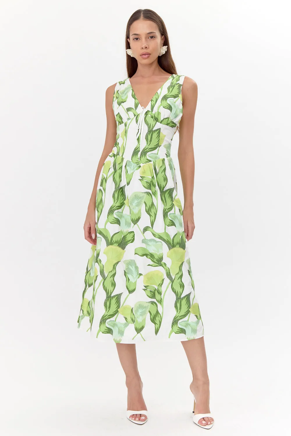 Penelope Faux Corset Embroidered Sundress sold by Adelyn Rae