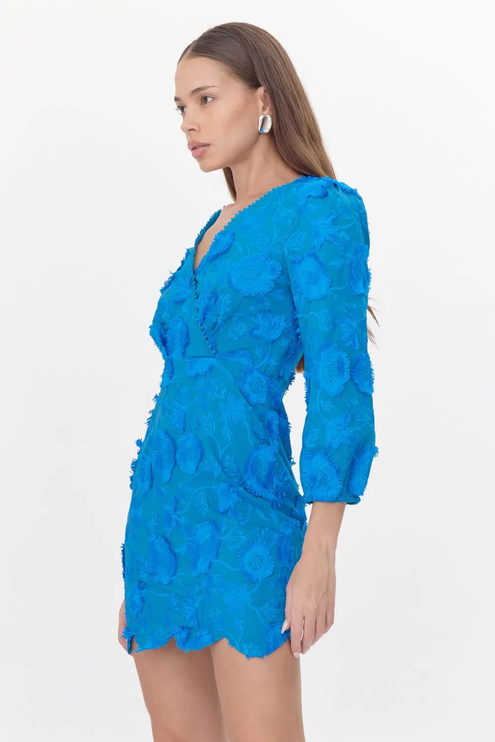 Danica 3D Embroidered Scalloped Mini Dress sold by Adelyn Rae product image thumbnail 3