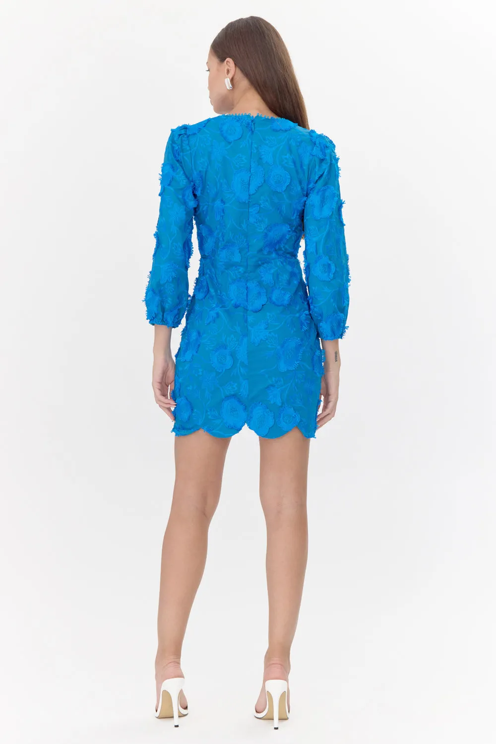 Danica 3D Embroidered Scalloped Mini Dress sold by Adelyn Rae product image thumbnail 5