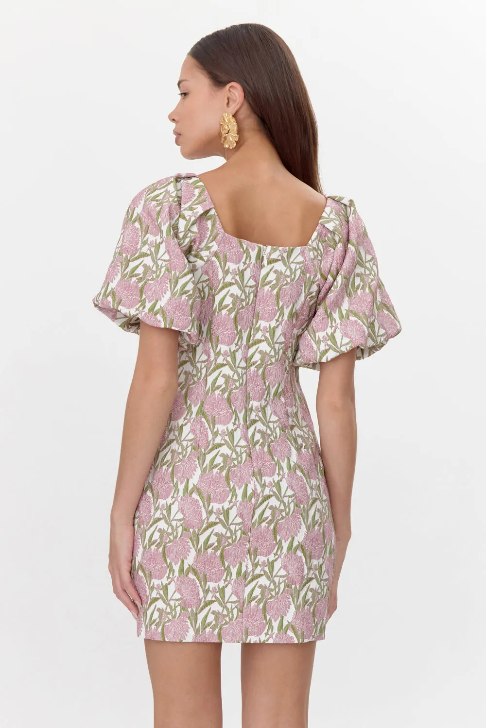 Myra Jacquard Puff Sleeve Mini Dress sold by Adelyn Rae product image thumbnail 3