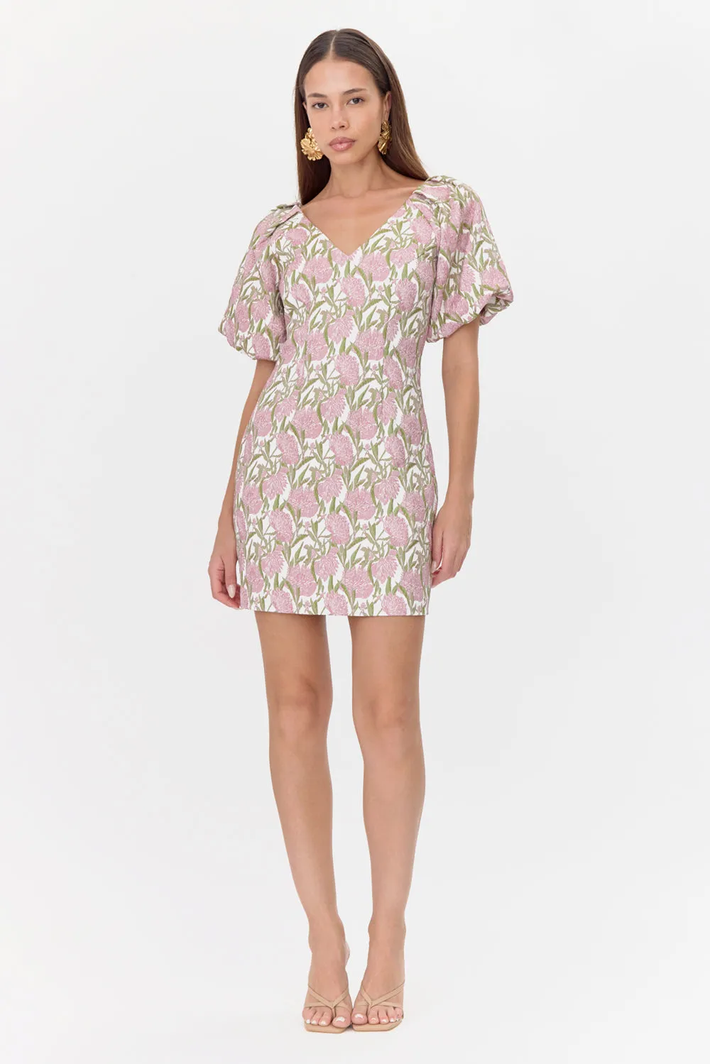 Myra Jacquard Puff Sleeve Mini Dress sold by Adelyn Rae product image thumbnail 5