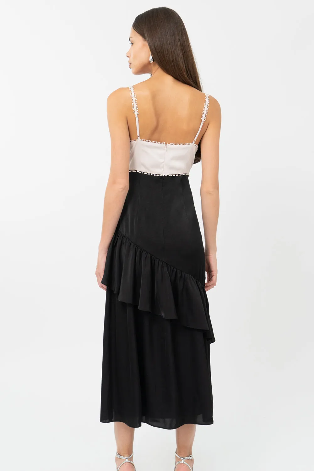Zadie Asymmetrical Ruffle Midi Dress sold by Adelyn Rae product image thumbnail 4