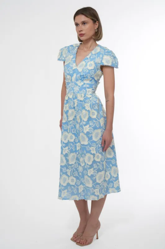 Nori 3D Embroidered Midi Dress sold by Adelyn Rae