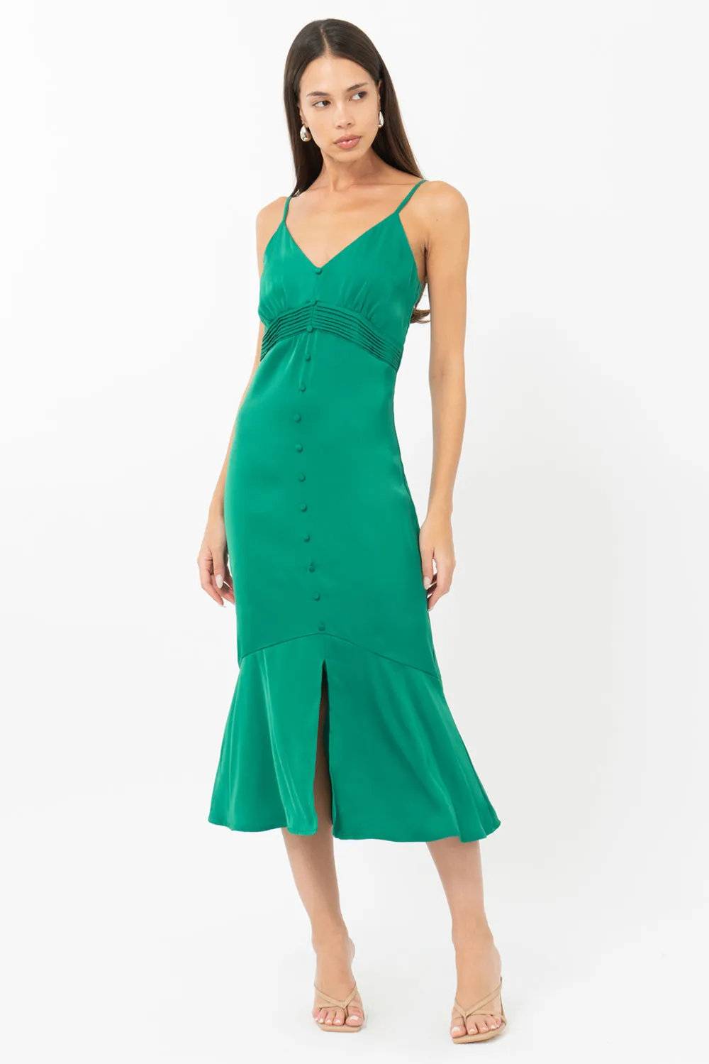 Mandie Button Front Midi Dress sold by Adelyn Rae