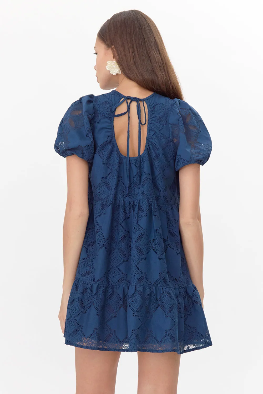 Bessie Embroidered Tie Back Tiered Mini Dress sold by Adelyn Rae product image thumbnail 2