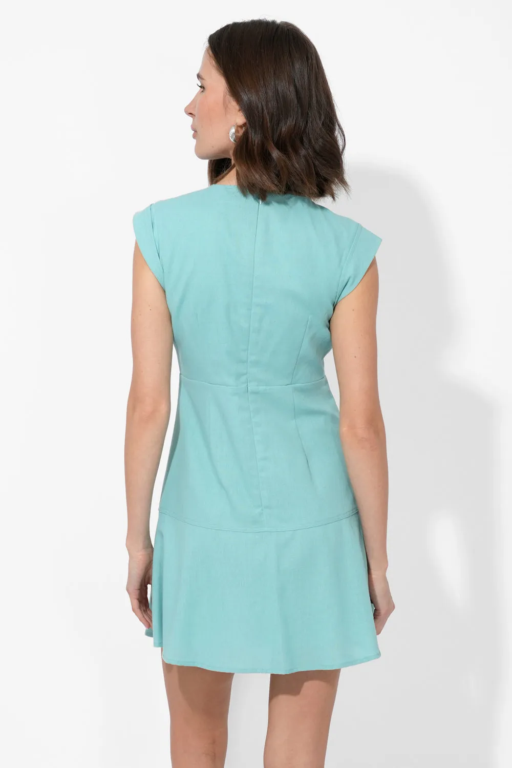Vesper Linen Front Twist Mini Dress sold by Adelyn Rae product image thumbnail 4