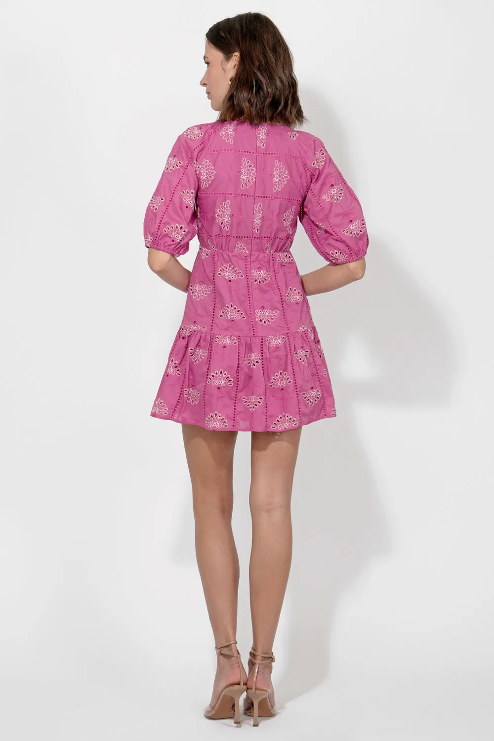 Sofya Embroidered Eyelet Tiered Mini Dress sold by Adelyn Rae product image thumbnail 4