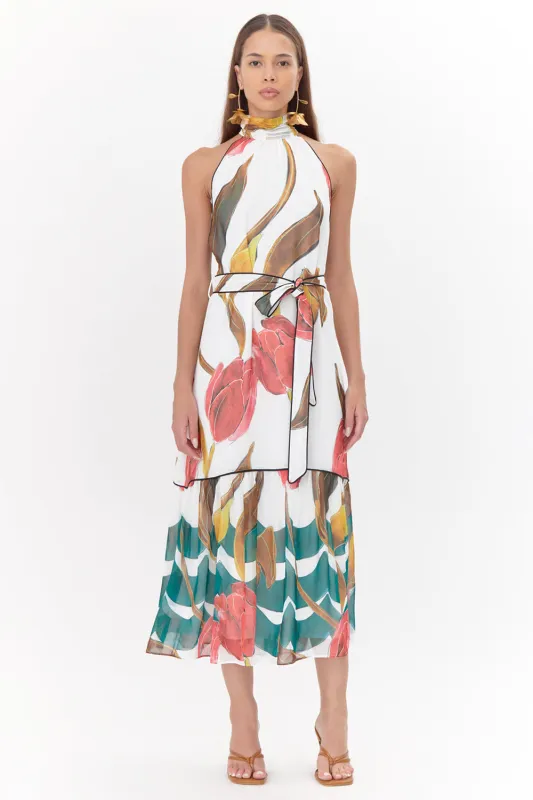 Maisy Printed Tiered Maxi Dress sold by Adelyn Rae