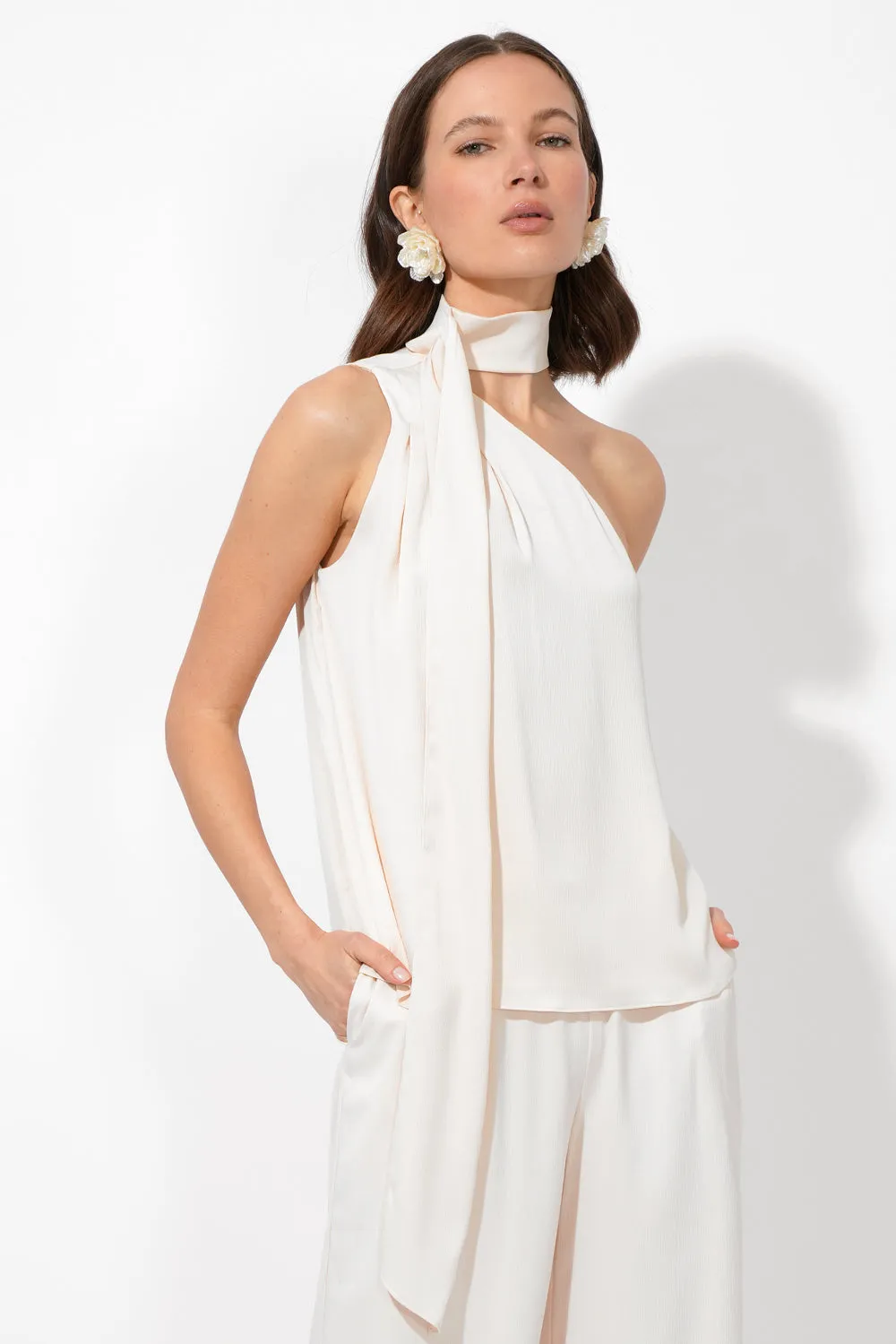 Lisette Scarf One Shoulder Top sold by Adelyn Rae