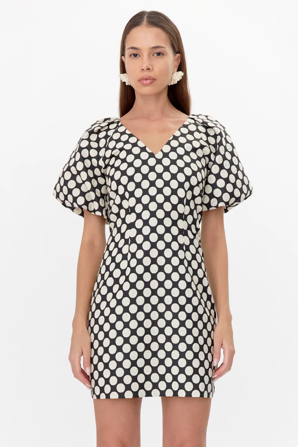 Willow Jacquard Dot Mini Dress sold by Adelyn Rae product image thumbnail 3