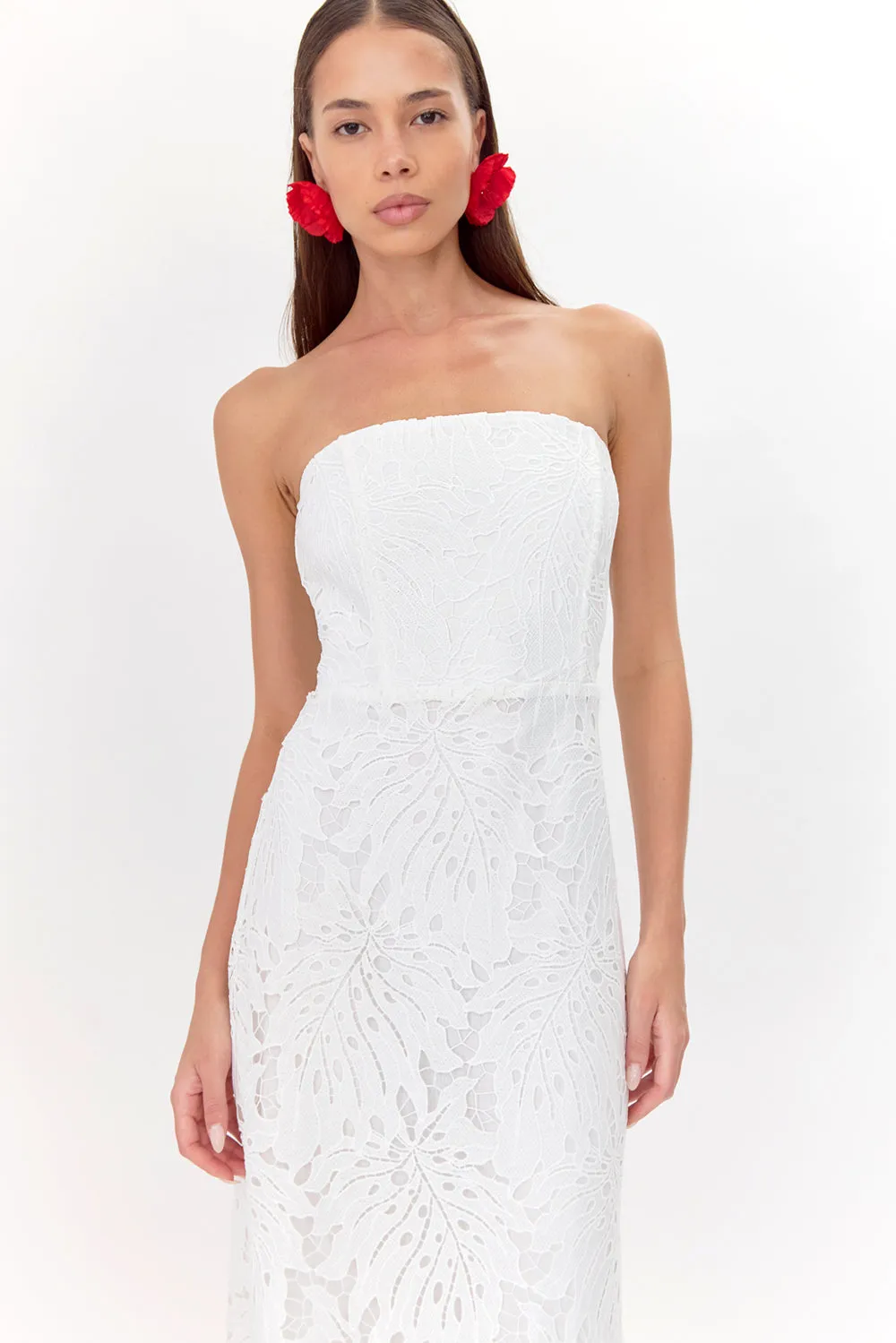 Jessika 3D Lace Scalloped Midi Dress sold by Adelyn Rae product image thumbnail 4