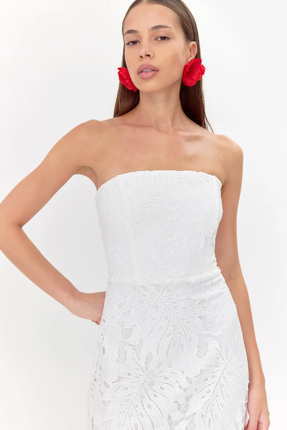 Jessika 3D Lace Scalloped Midi Dress sold by Adelyn Rae product image thumbnail 5