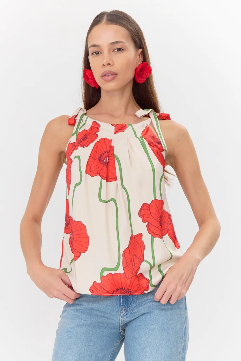 Anaia Abstract Rose Print Side Tie Top sold by Adelyn Rae product image thumbnail 3