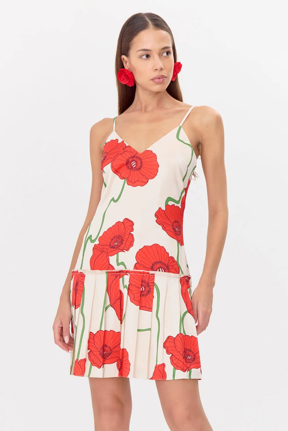 Camila Abstract Rose Print Pleated Mini Dress sold by Adelyn Rae product image thumbnail 2