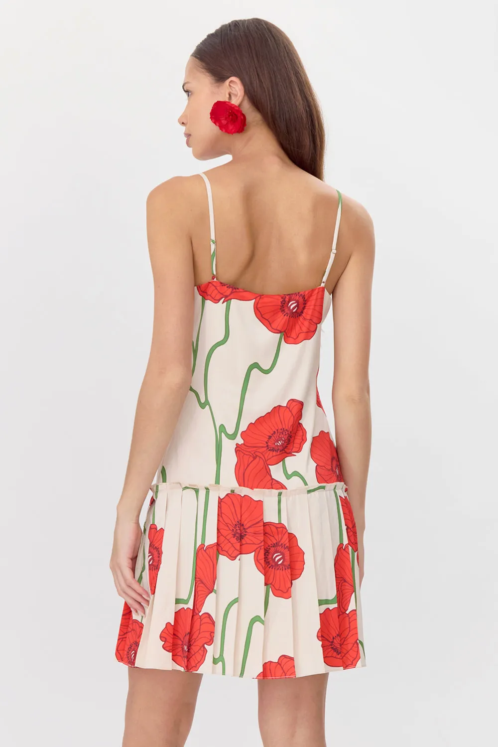 Camila Abstract Rose Print Pleated Mini Dress sold by Adelyn Rae product image thumbnail 5