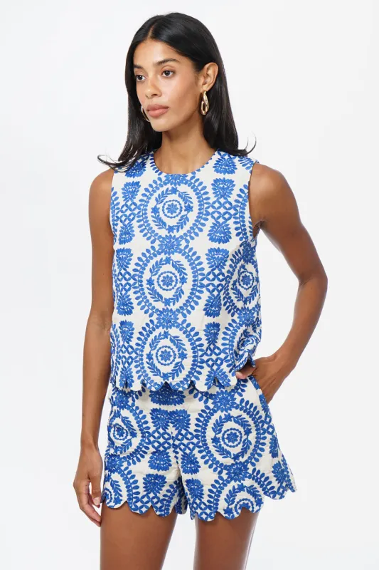 Joanne Scalloped Embroidered Tailored Shorts sold by Adelyn Rae