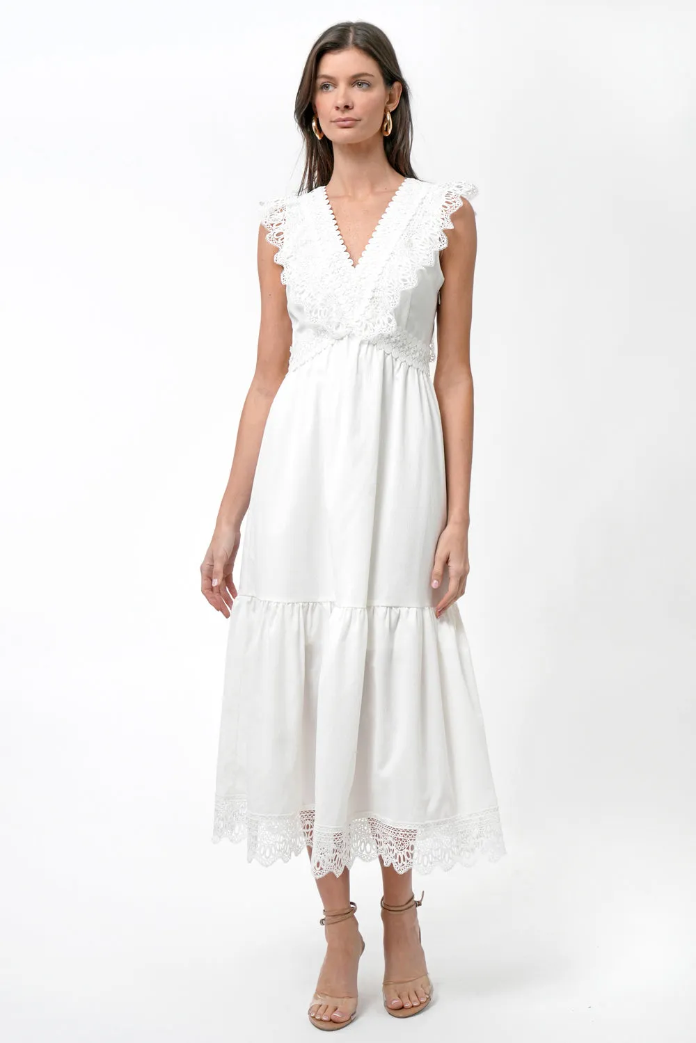 Adaline Floral Lace Trim Maxi Dress sold by Adelyn Rae product image thumbnail 2