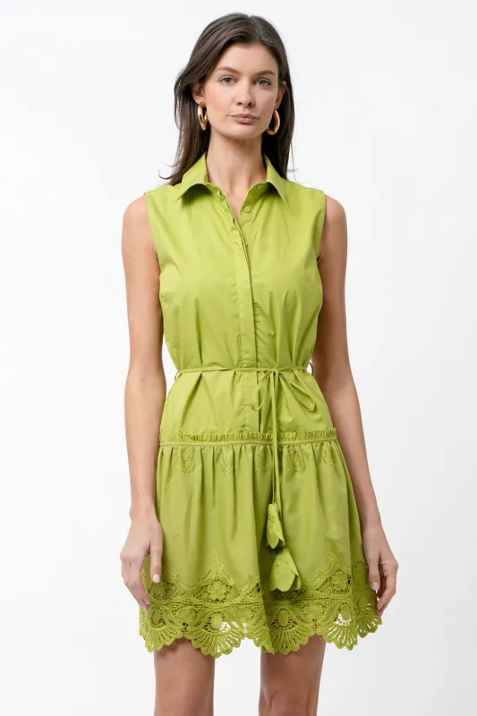 Dustina Collared Embroidered Shirt Mini Dress sold by Adelyn Rae